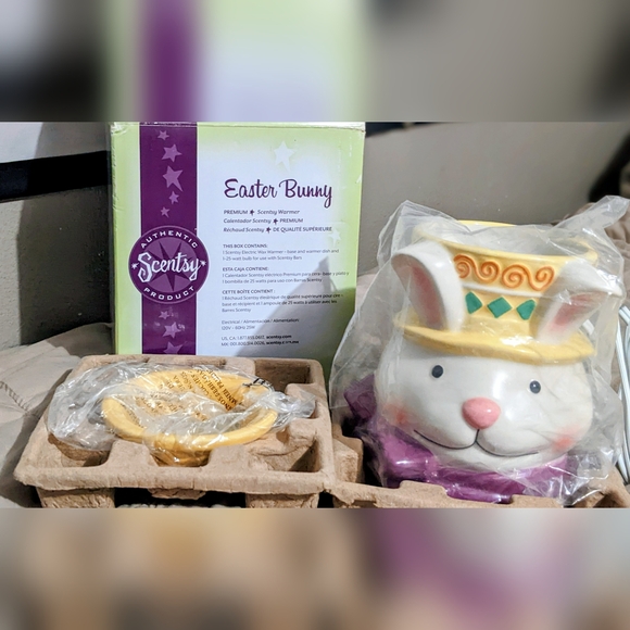 Scentsy Other - Scentsy Easter Bunny Warmer - White, Pink, and Purple, Yellow